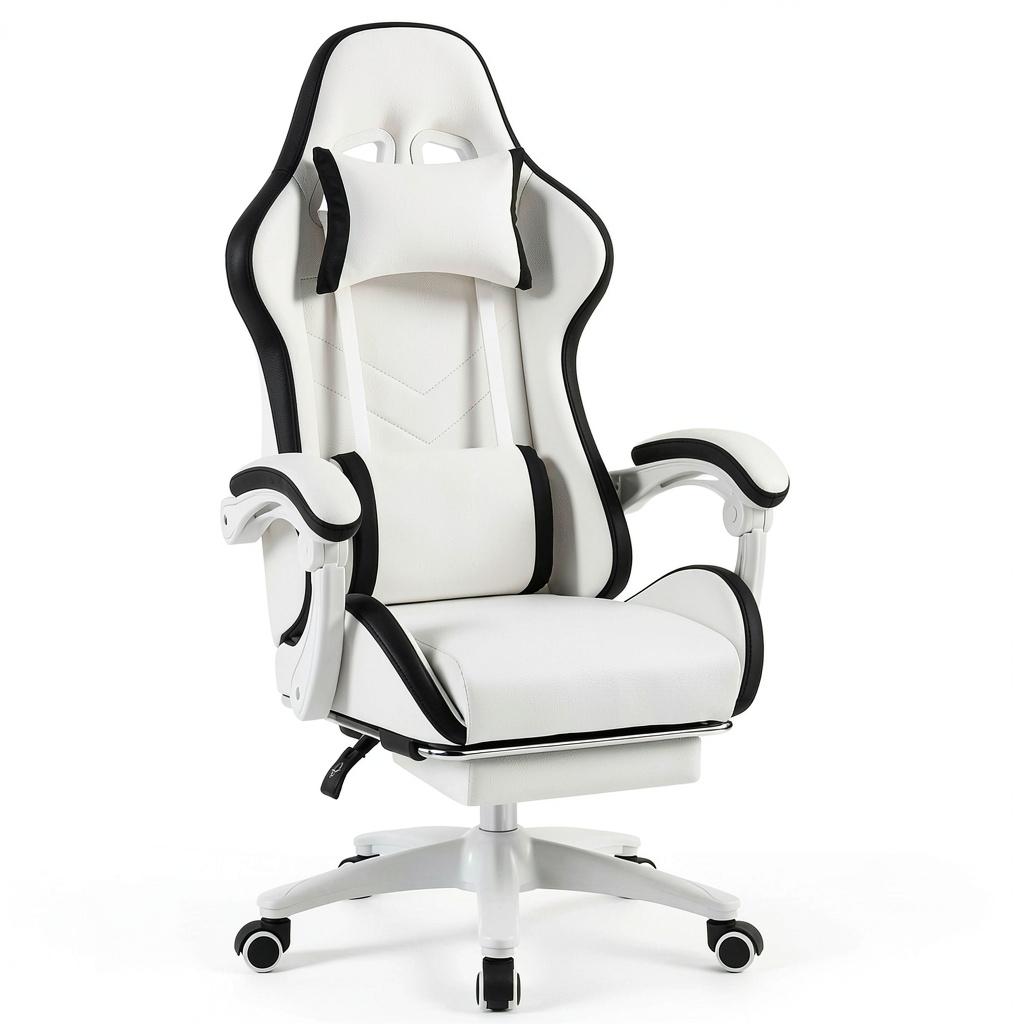 Poltrona da Gaming Ergonomica in Pelle PU con Schienale Reclinabile e Supporto Lombare