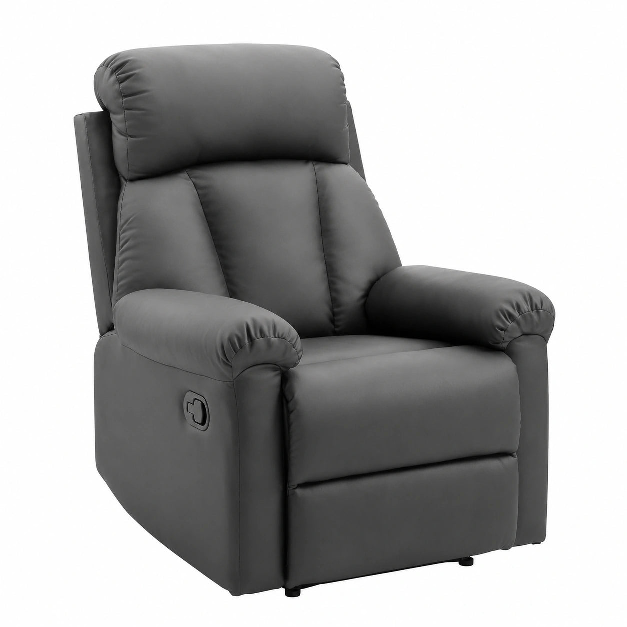 Poltrona Relax Reclinabile Ergonomica in Pelle PU con Poggiapiedi Nero 80x97x107cm