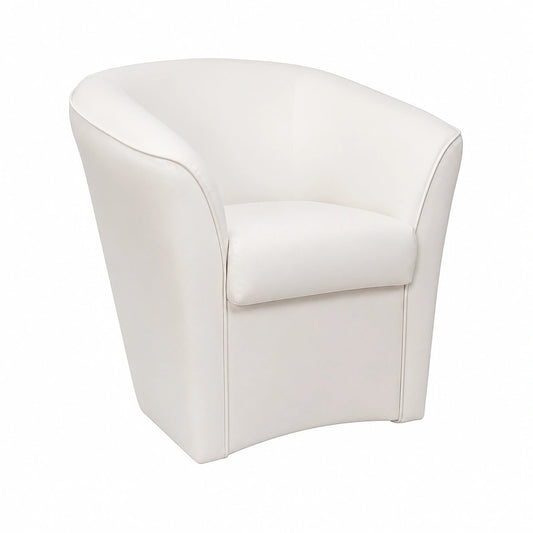 Poltrona Artigianale in Ecopelle Bianca, 70x67x76 cm, Design Elegante con Piedini Robusti, Ideale per Casa e Ufficio, Made in Italy