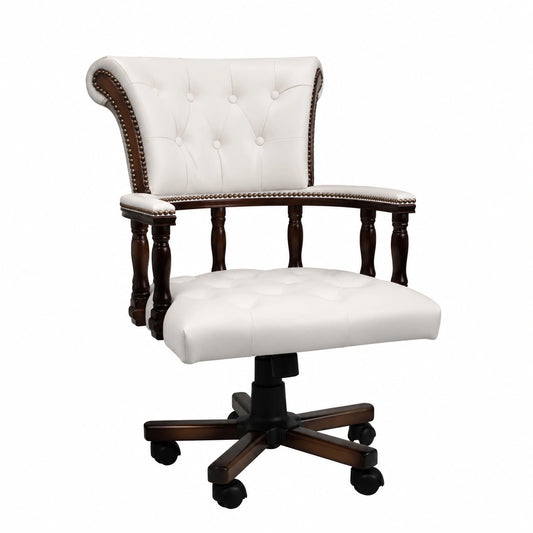 Sedia da Ufficio Ergonomica Bianca in Similpelle