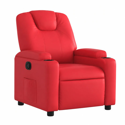 Sedia Relax Reclinabile in Similpelle Rossa