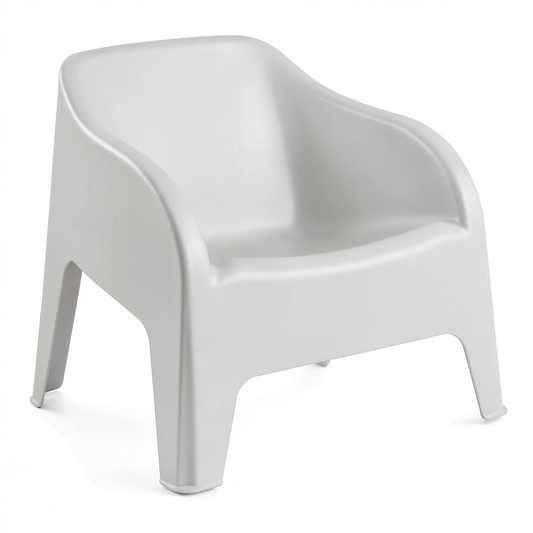 Sedia da Giardino Petra Bianca in Resina, 79x76,5x70 cm, Resistente ai Raggi UV