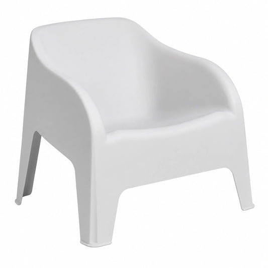 Sedia da Giardino Petra Bianca in Resina, 79x76,5x70 cm, Resistente ai Raggi UV