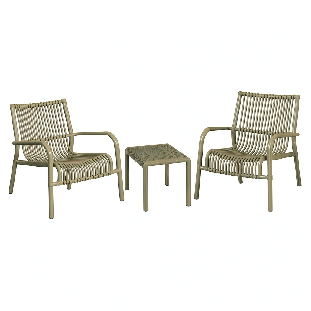 Set da Giardino Bamby: 2 Poltrone e Tavolino Verde Moderno