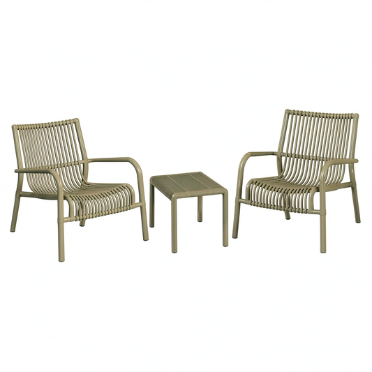Set da Giardino Bamby: 2 Poltrone e Tavolino Verde Moderno