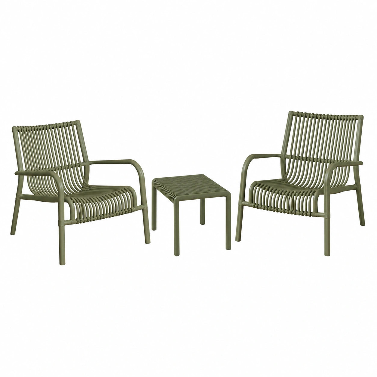 Set da Giardino Bamby: 2 Poltrone e Tavolino Verde Moderno