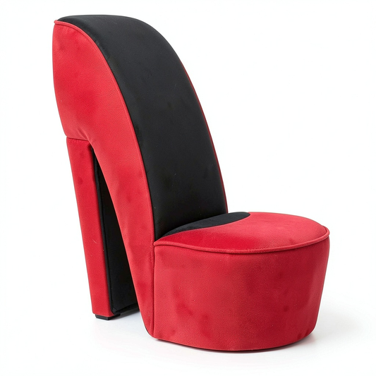 Poltrona Scarpe con Tacco in Velluto Rosso Moderno e Confortevole
