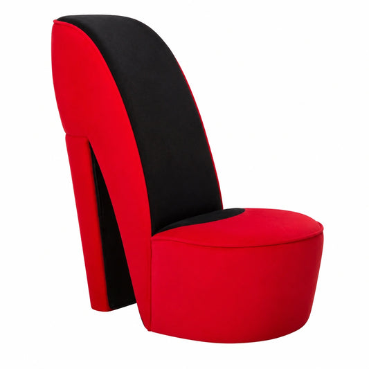 Poltrona Scarpe con Tacco in Velluto Rosso Moderno e Confortevole