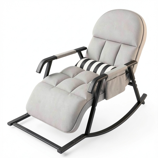 Poltrona Sospesa Imbottita Regolabile per Casa e Balcone, Disponibile in Arancione e Grigio