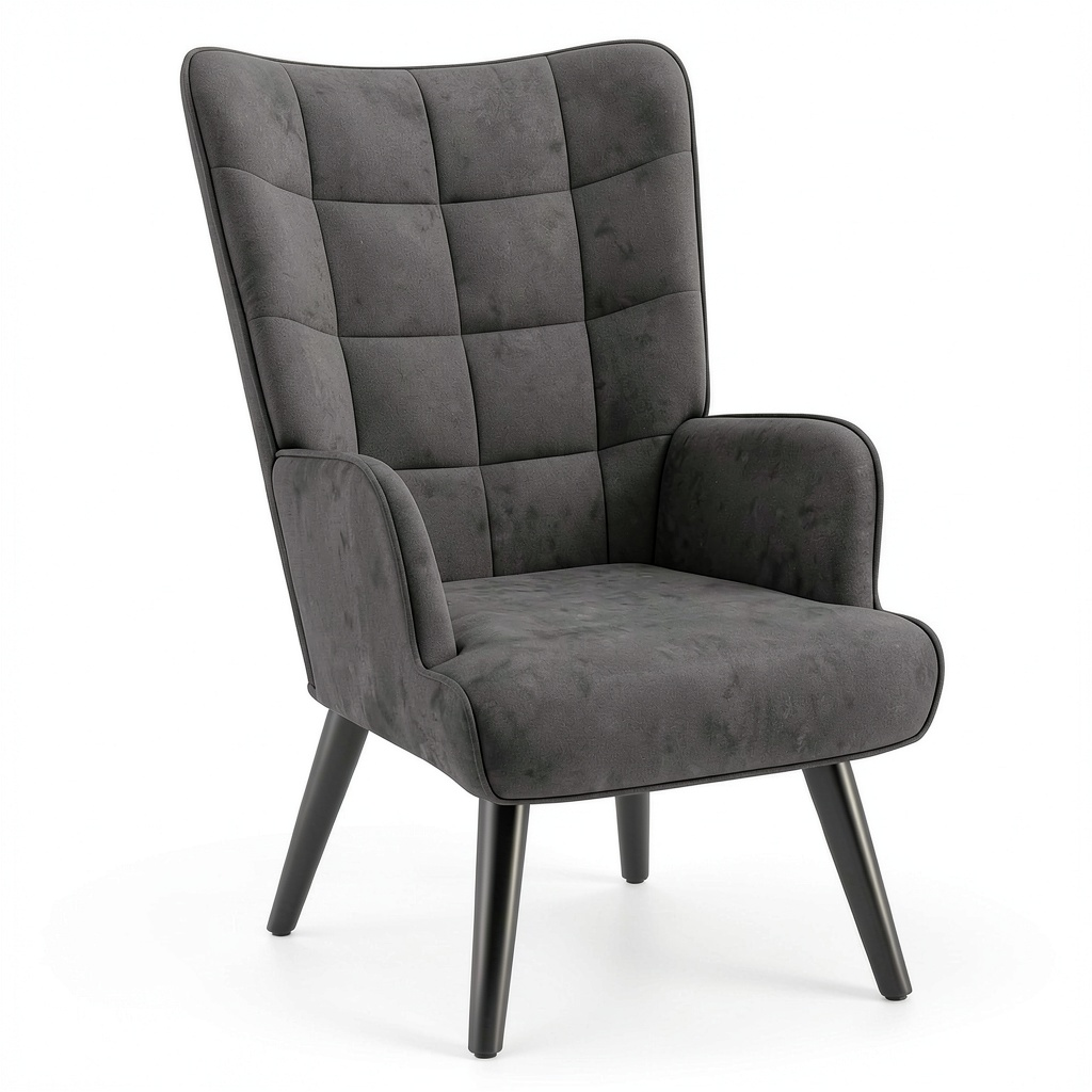 Sedia in Velluto Grigio Ania Stile Scandinavo per Interni