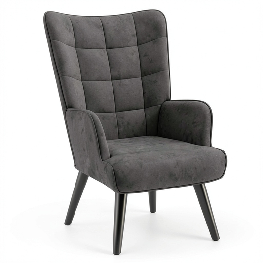 Sedia in Velluto Grigio Ania Stile Scandinavo per Interni