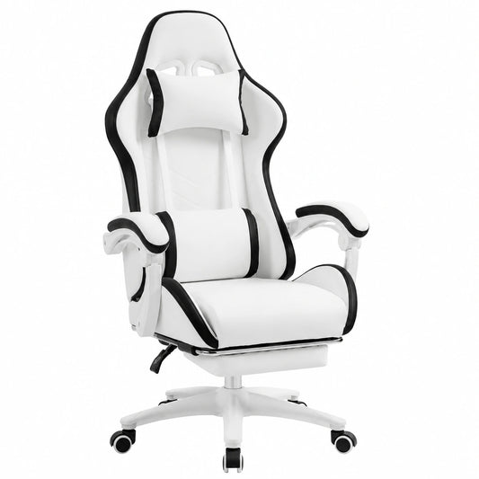 Poltrona da Gaming Ergonomica in Pelle PU con Schienale Reclinabile e Supporto Lombare