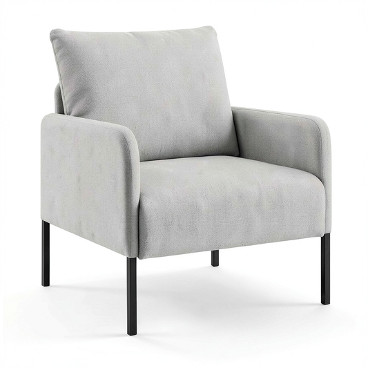 Poltrona Relax in Lino Beige per Soggiorno e Camera da Letto